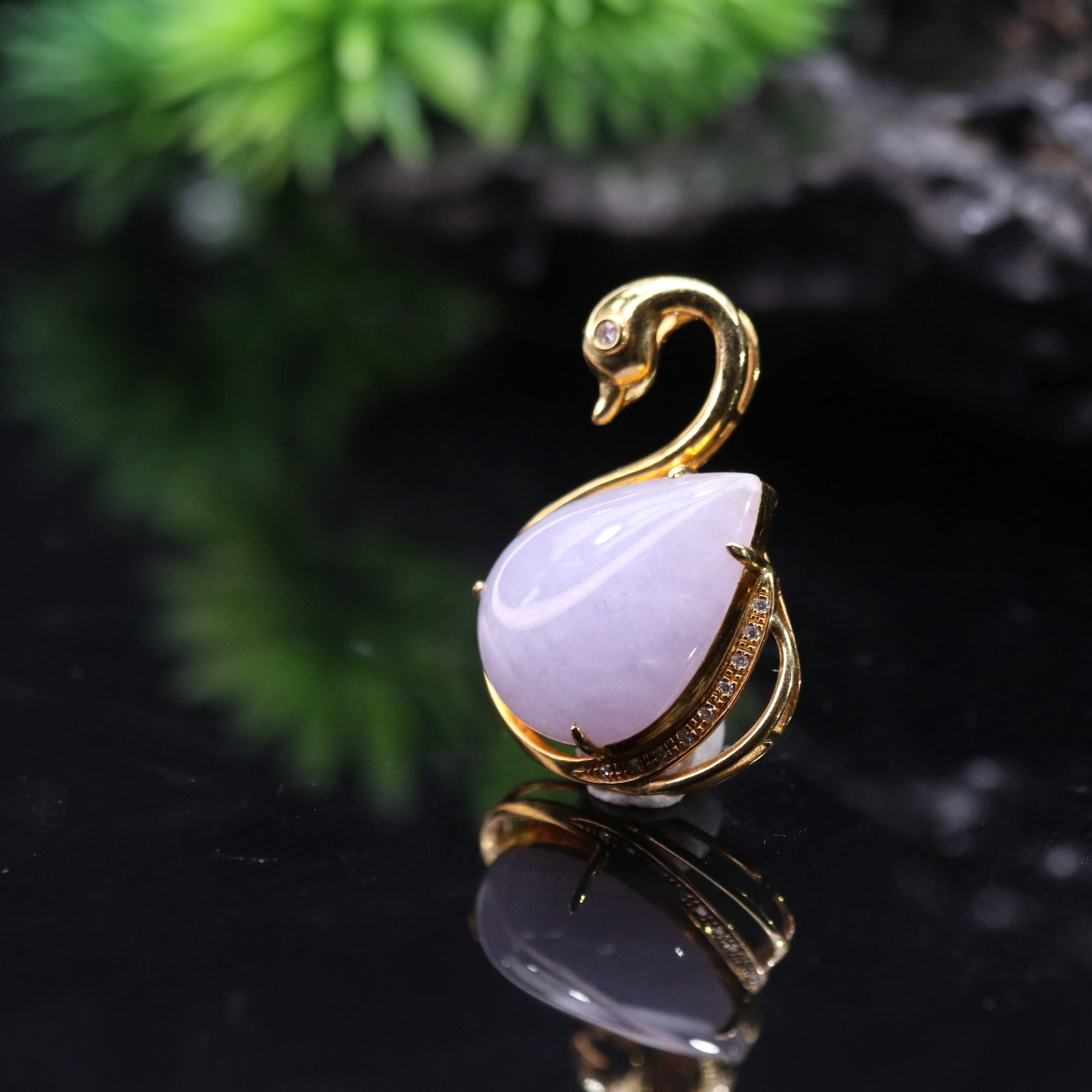 13天然缅甸翡翠A货18k紫水滴吊坠/900014/北京中保拍卖