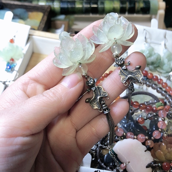 岫玉岫玉耳环未镶嵌