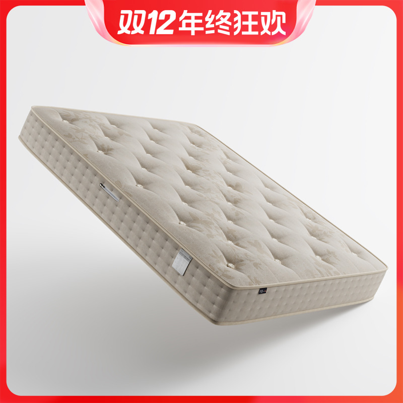 久阅半墨棉麻手工高端床垫无胶水mini弹簧拉扣床垫