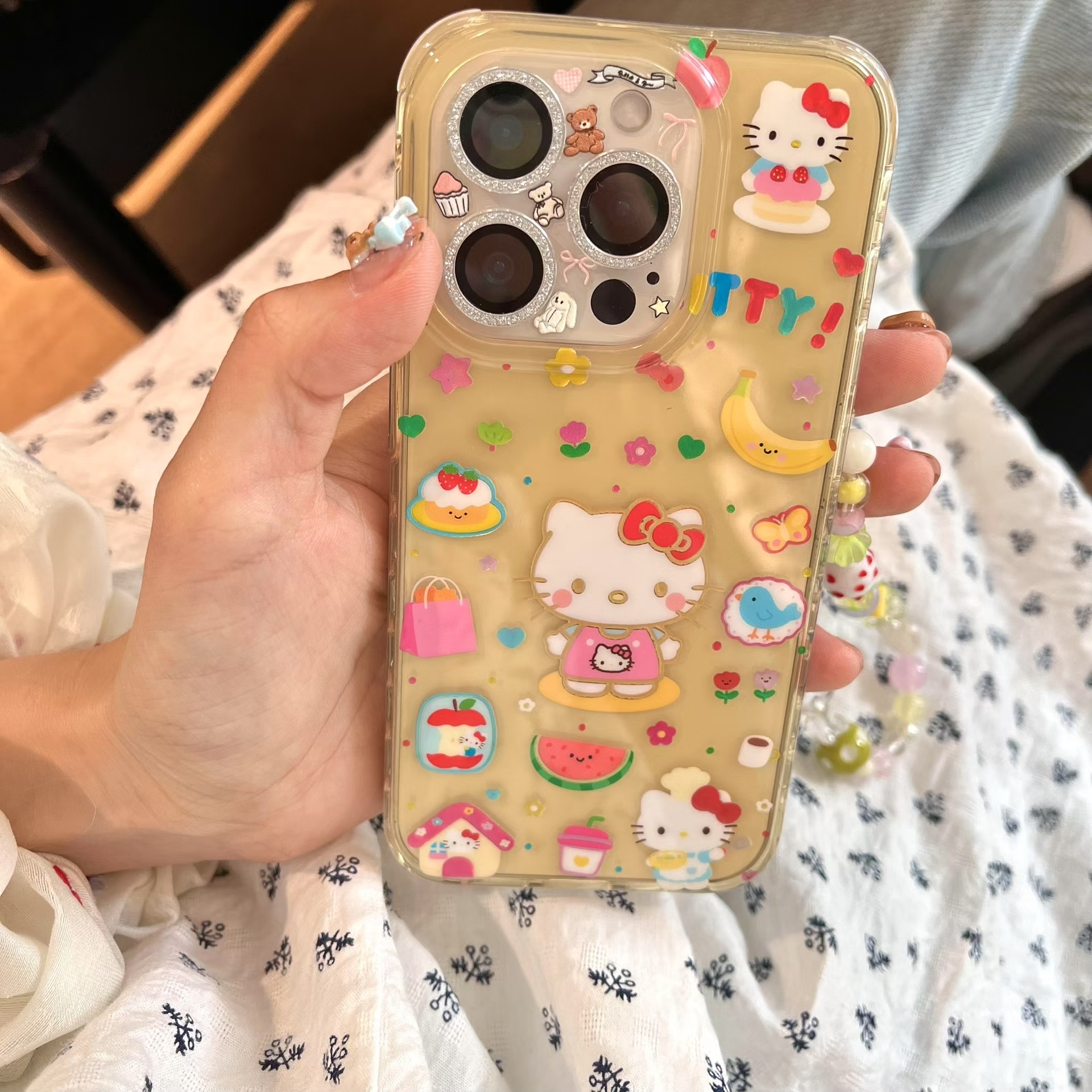 鎏金水果Kittyi猫md双层手机壳适用于苹果iPhone16/15/14可爱