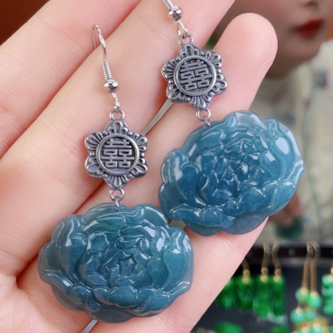 翡翠未镶嵌耳饰饰品