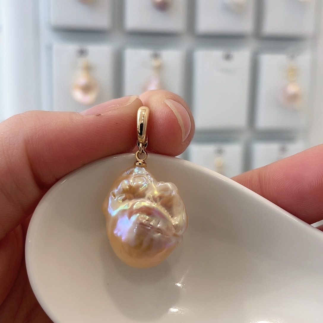 淡水珍珠天然珍珠巴洛克银S925镶嵌