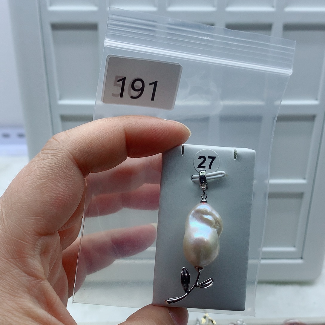 合金淡水珍珠吊坠(不含链)