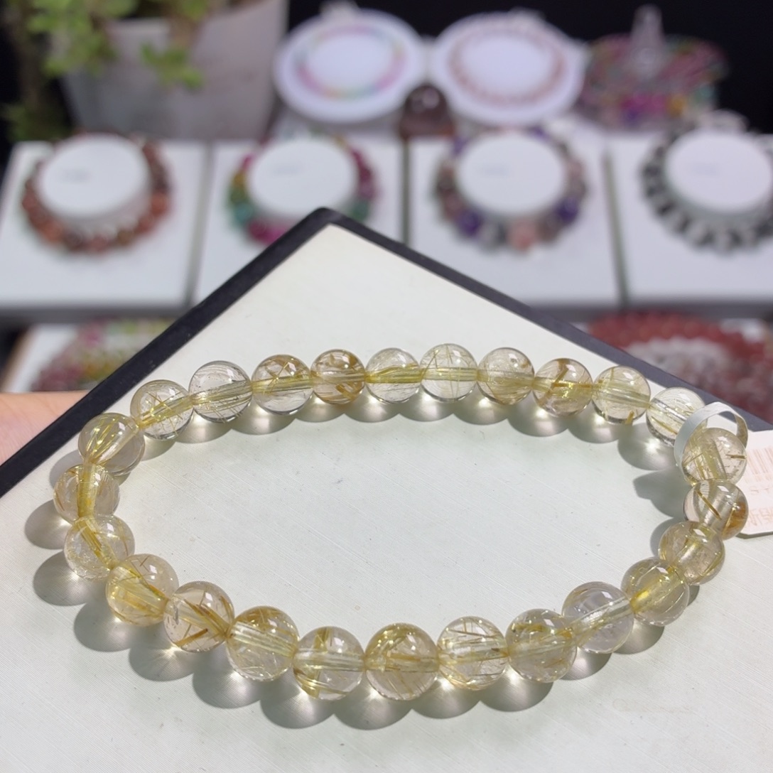 未镶嵌手串水晶金发晶7+