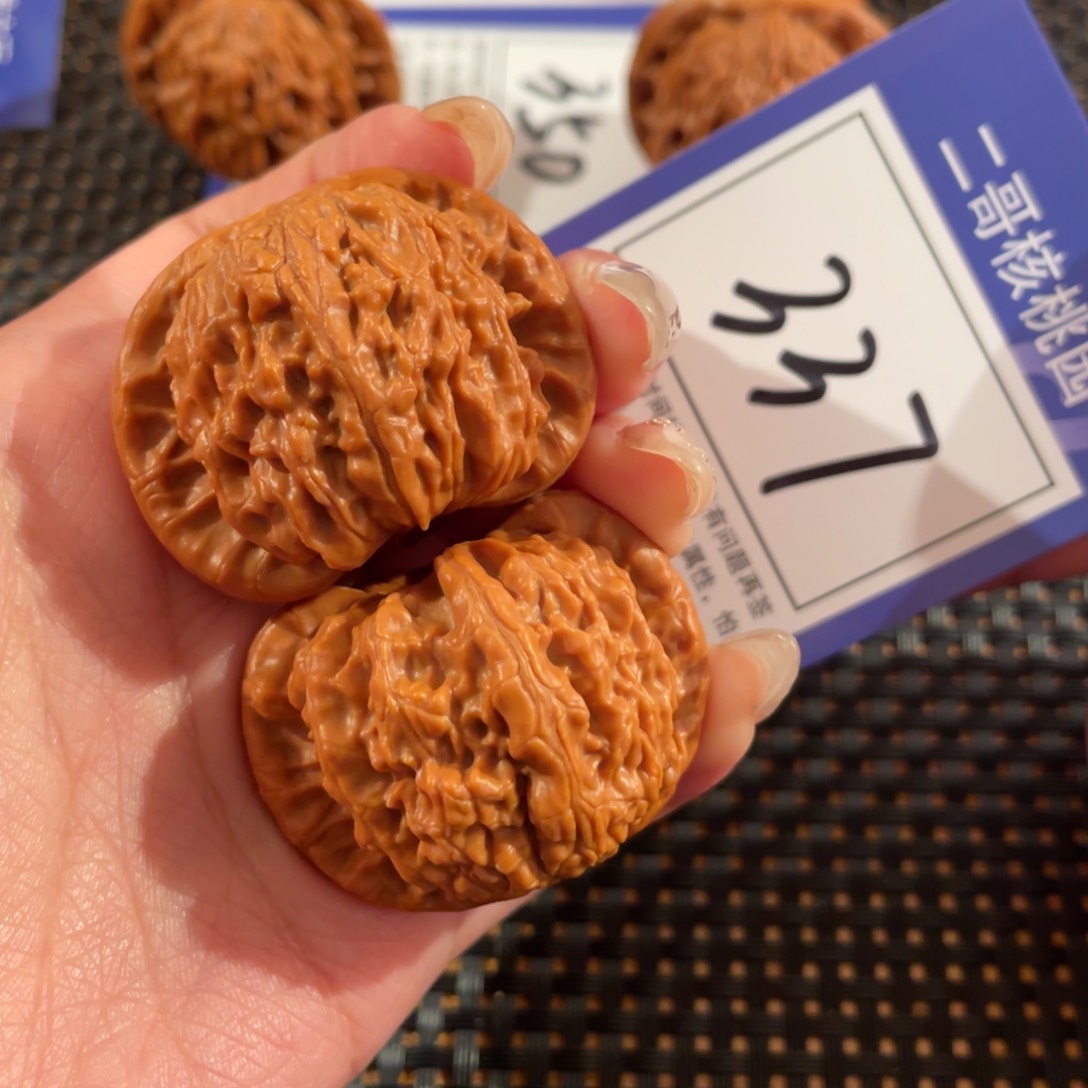 文玩核桃把件337号39尺白狮子