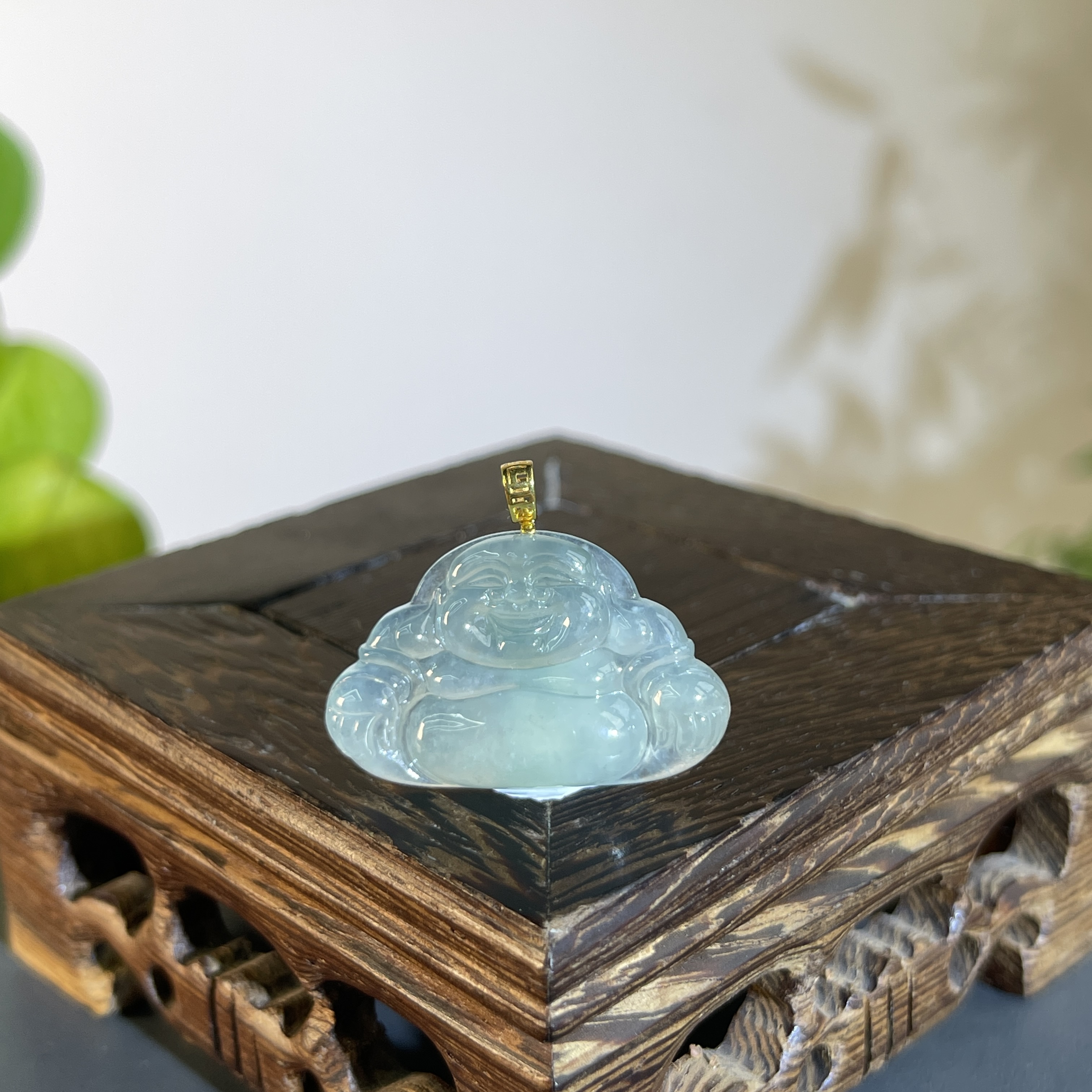 JCA05-174  天然翡翠缅甸A货 18K扣佛公