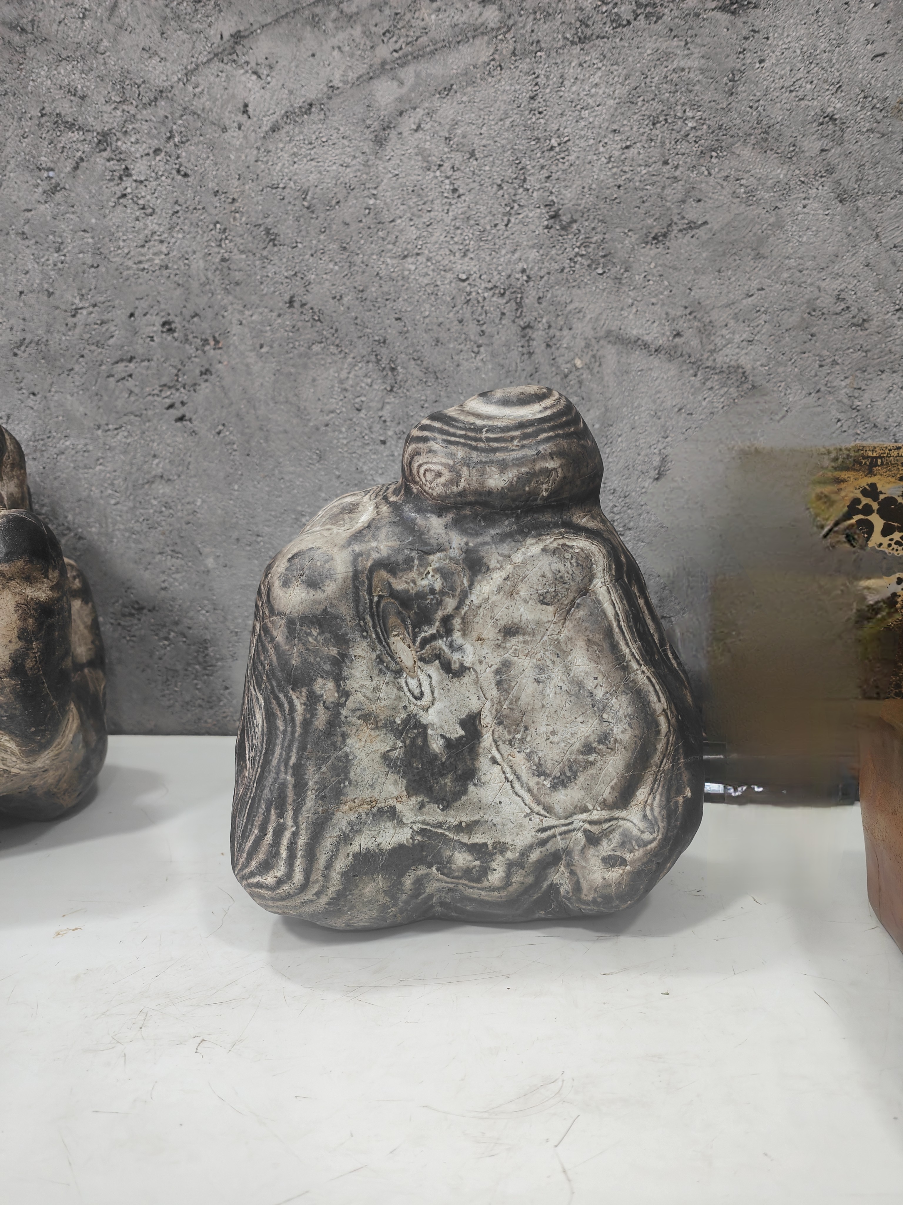 广西红水河奇石摆件复古手工石头之彩陶石