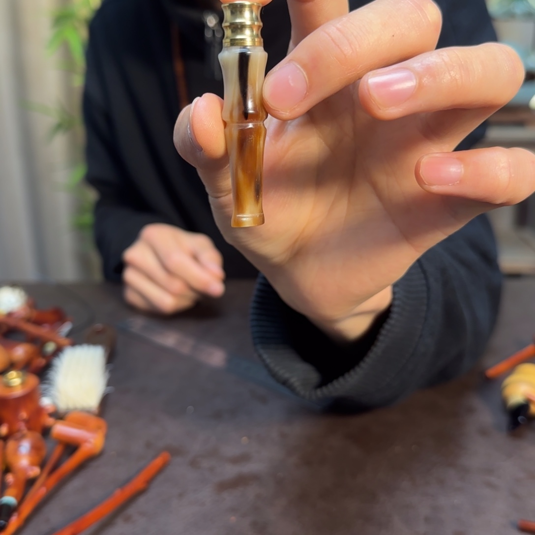 香榧木檬子木烟斗手把件孤品