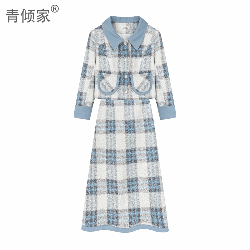 【新年新衣】秋冬新款胖mm显瘦大码盐系高级感两件套套装【青倾家】