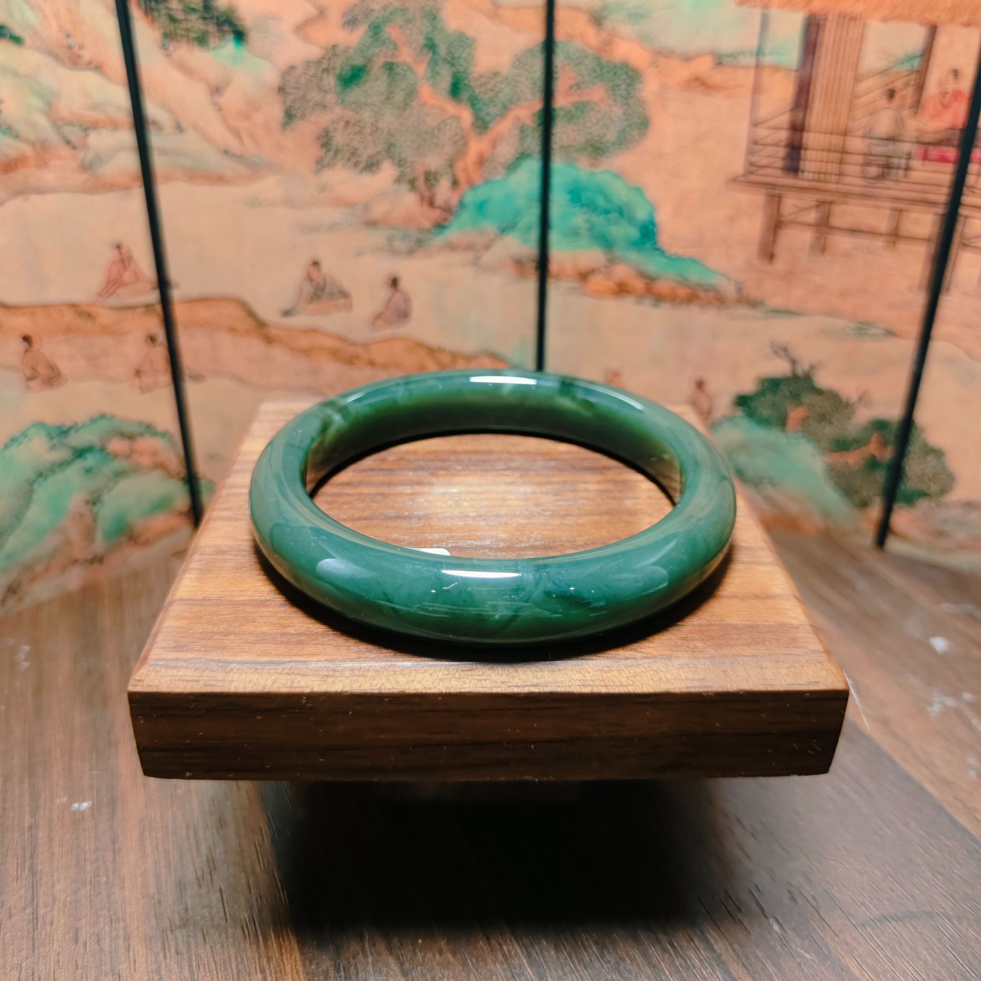 Q和田玉手镯（卡65）0884