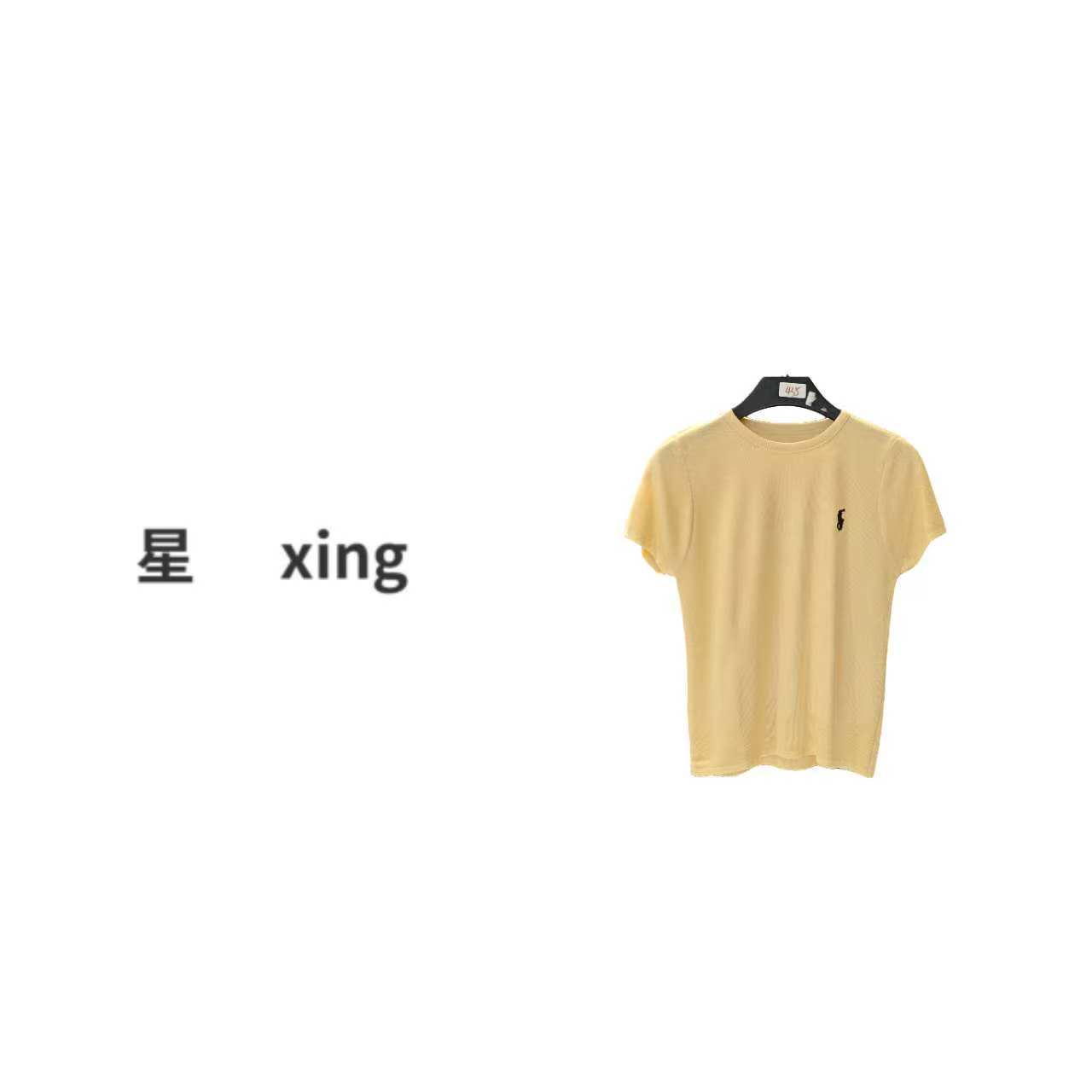 左胸拉夏装圆领新款短袖针织套头上衣（Q）54034