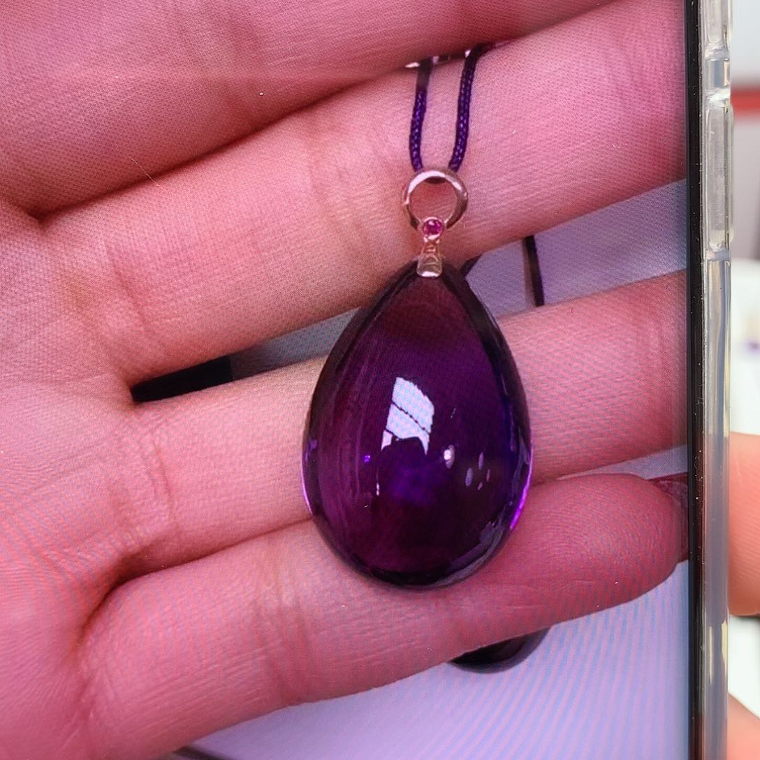 紫晶吊坠(赠链)18K金镶嵌