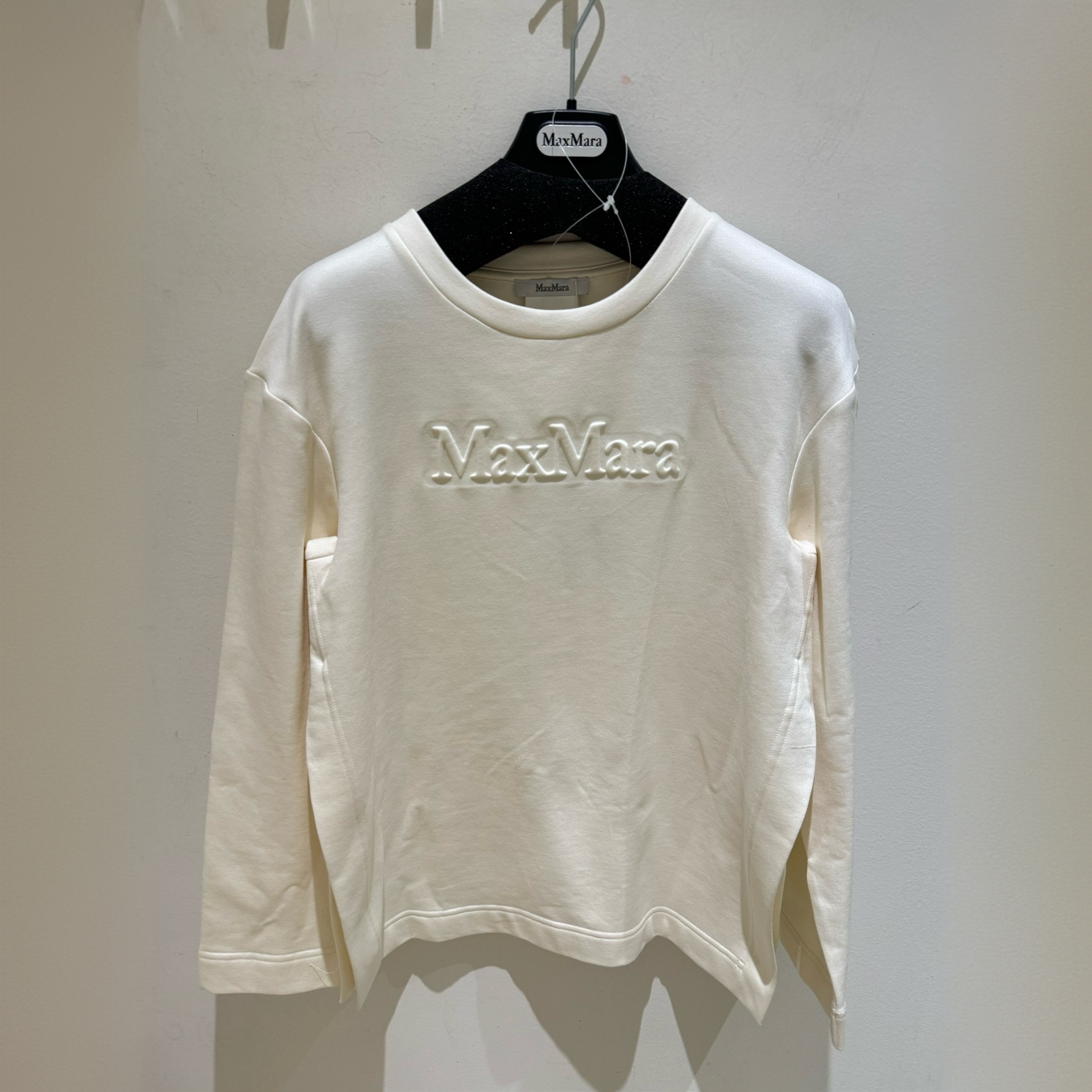 Max Mara25FW浮雕logo开叉春季卫衣女装