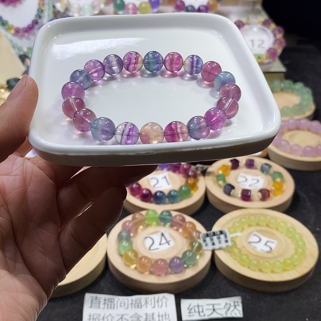 萤石手链未镶嵌9加独角兽西瓜