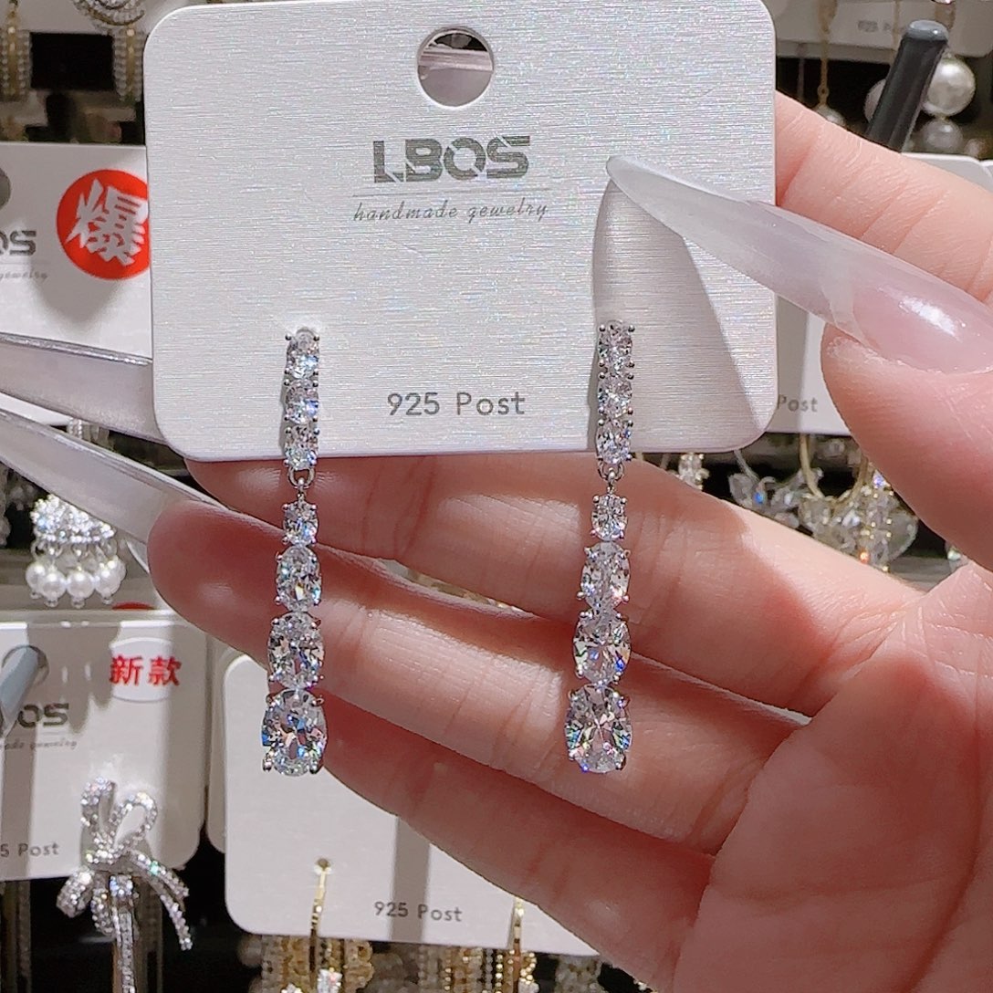 锆石铜合金925银耳环