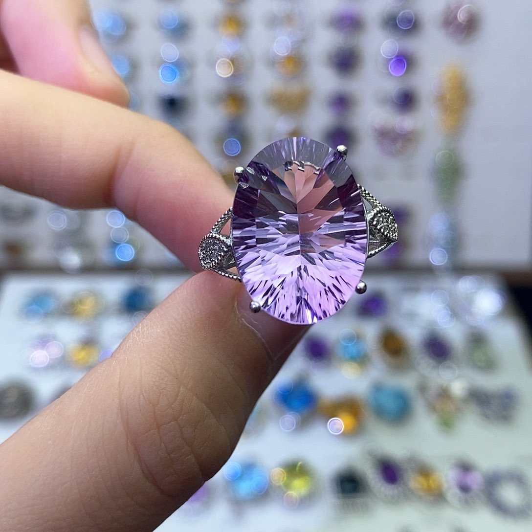 银S925镶嵌戒指紫晶（一物一证）