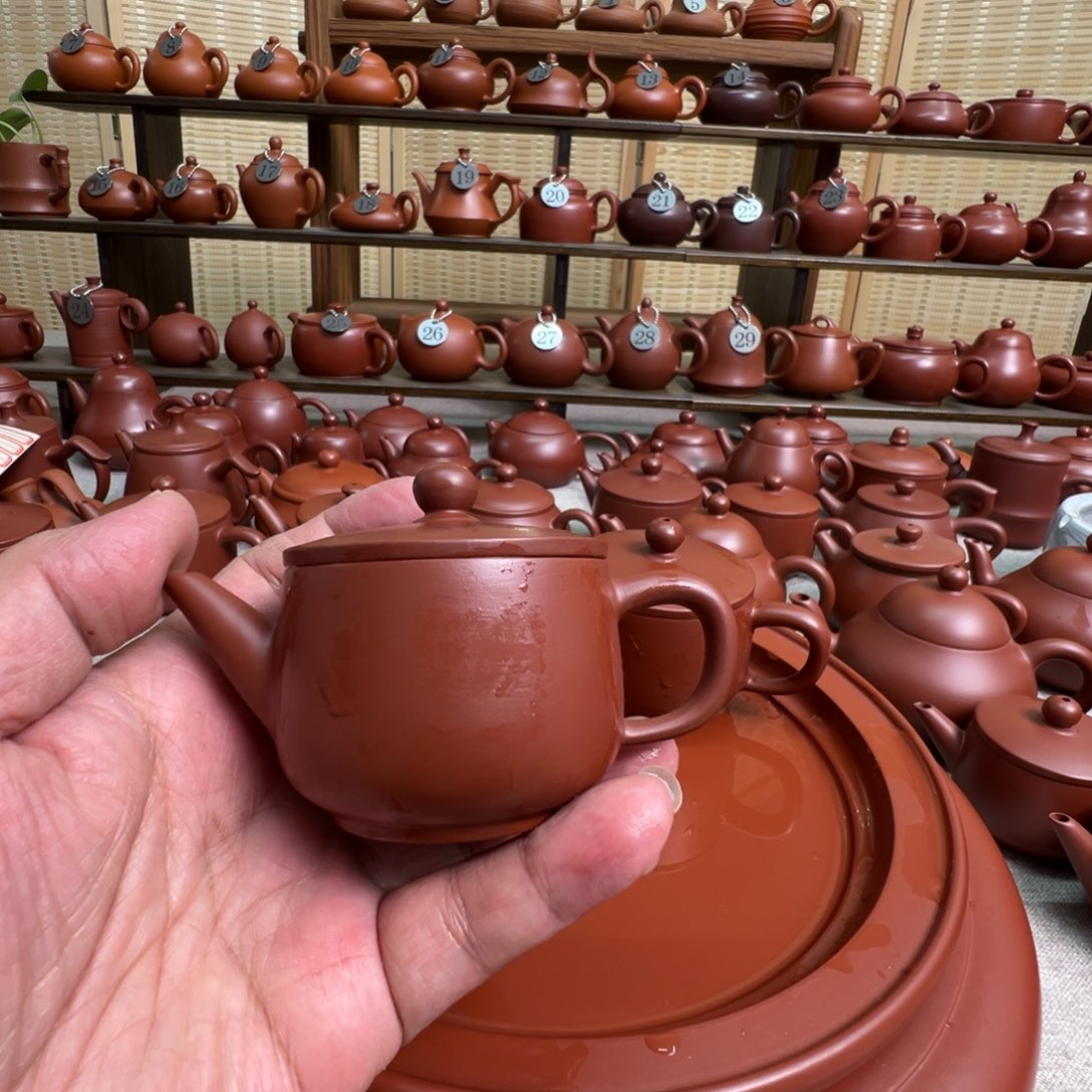U***O紫砂茶壶潮州手拉朱泥壶，微瑕不退换
