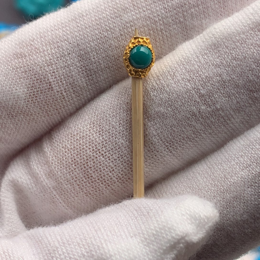 绿松石18K金镶嵌发饰