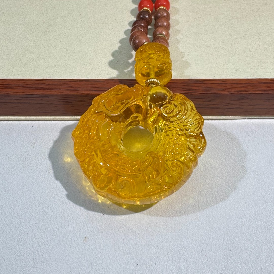 【静雯珠宝】M034-精美 DIY 设计款 黄平安扣吊坠-多样性发其一
