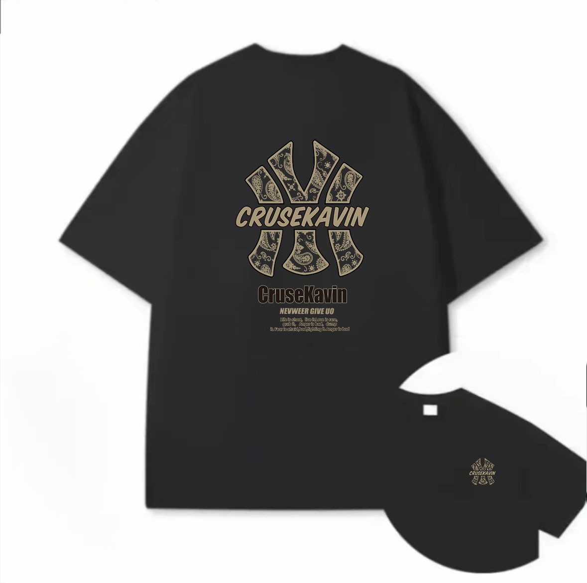 男女同款印花纯棉圆领短袖情侣简约百搭半袖T恤