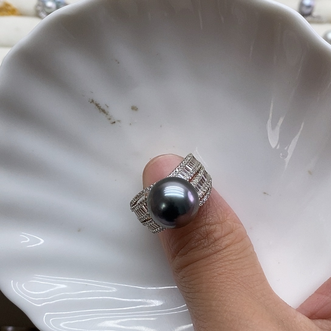 海水珍珠戒指银S925镶嵌
