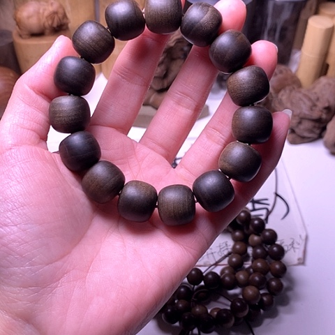 檀香木手串/手链感***?檀香阴沉15/16横纹满纹