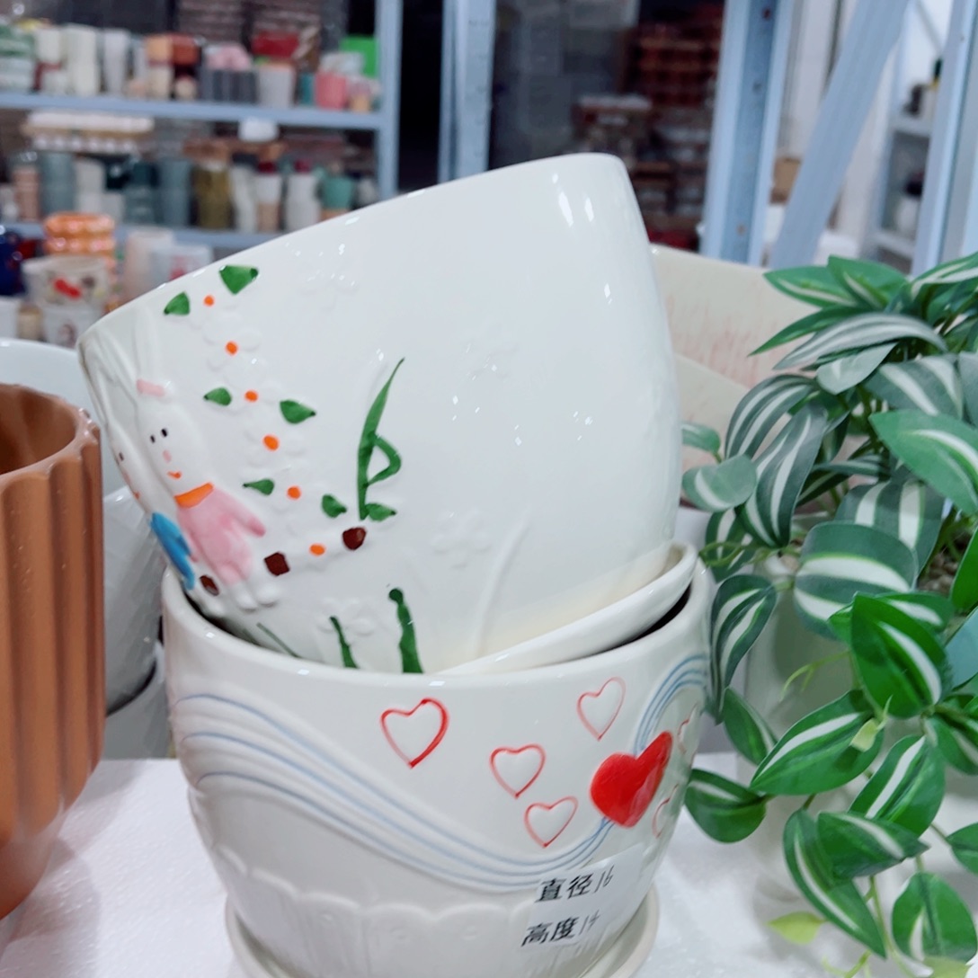 有孔，陶瓷花盆满10米包邮发货