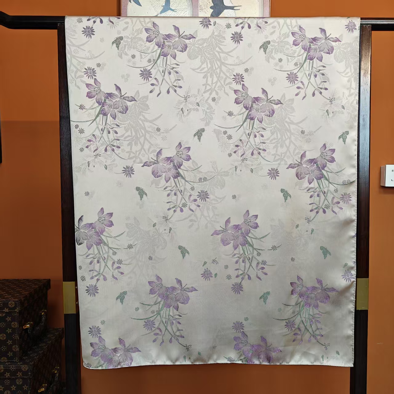 新款【紫藤瑶】140*140重锻宋锦香云高货重磅国风高端丝巾-A5