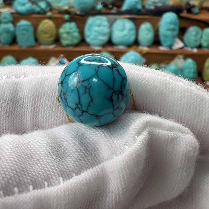 绿松石未镶嵌圆珠12.8mm