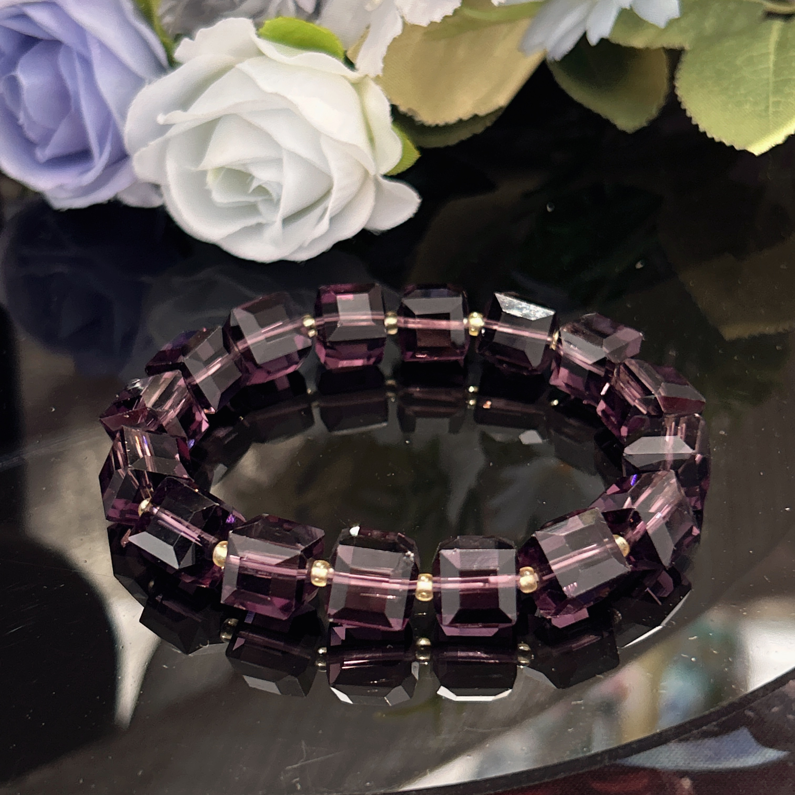 A118  卡10切割面紫水手串[多样性发一]