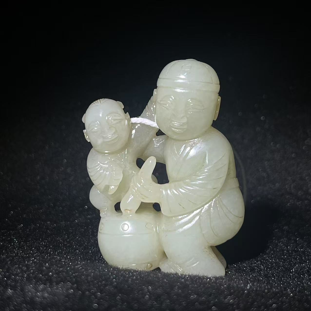 【清代】-和田玉童子击鼓2505310004