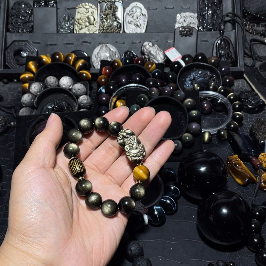 黑曜岩珠宝奇石未镶嵌郝***孽