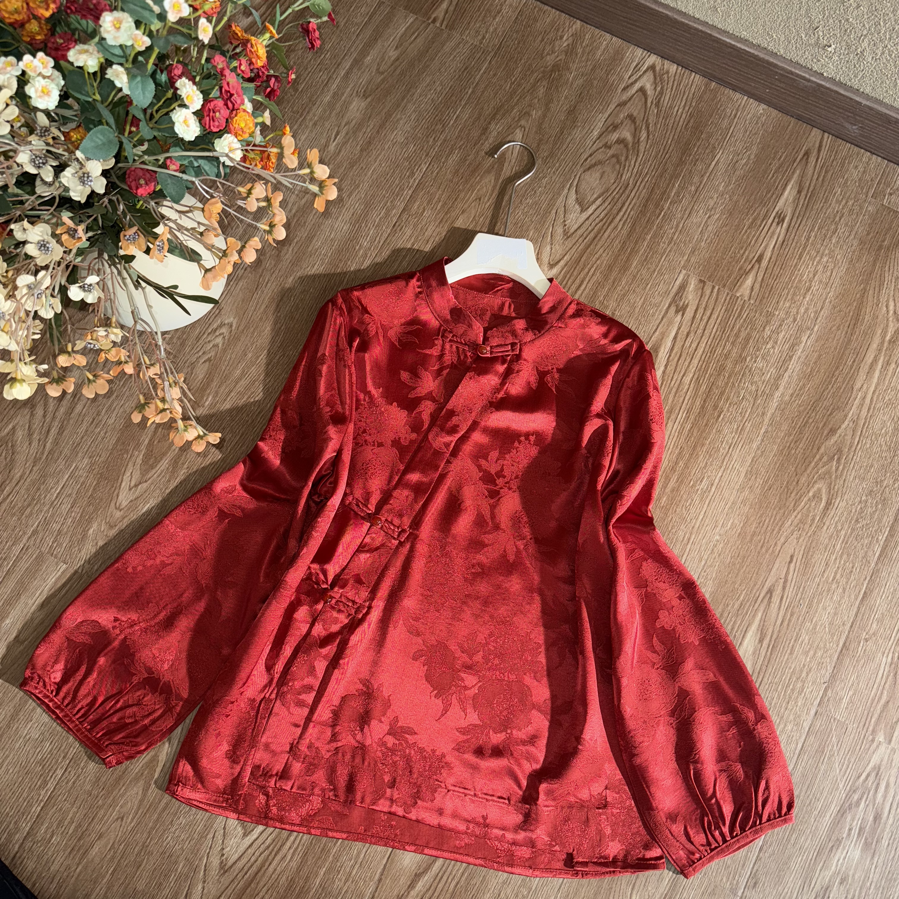 【大季原创】Z853秋季新款百搭长袖休闲打底时尚国风圆领上衣