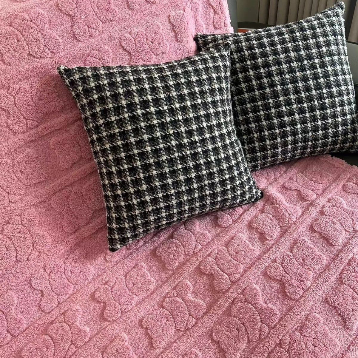 【粉色剪花熊】珊瑚绒毛毯被加厚双面家用盖毯230*200