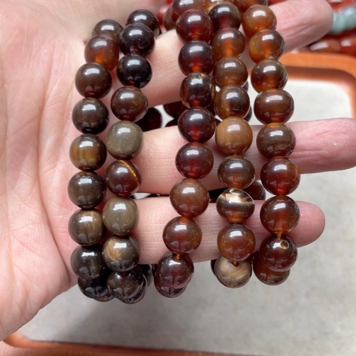 玛瑙/玉髓合金珠宝半成品一条10mm龟龟手串