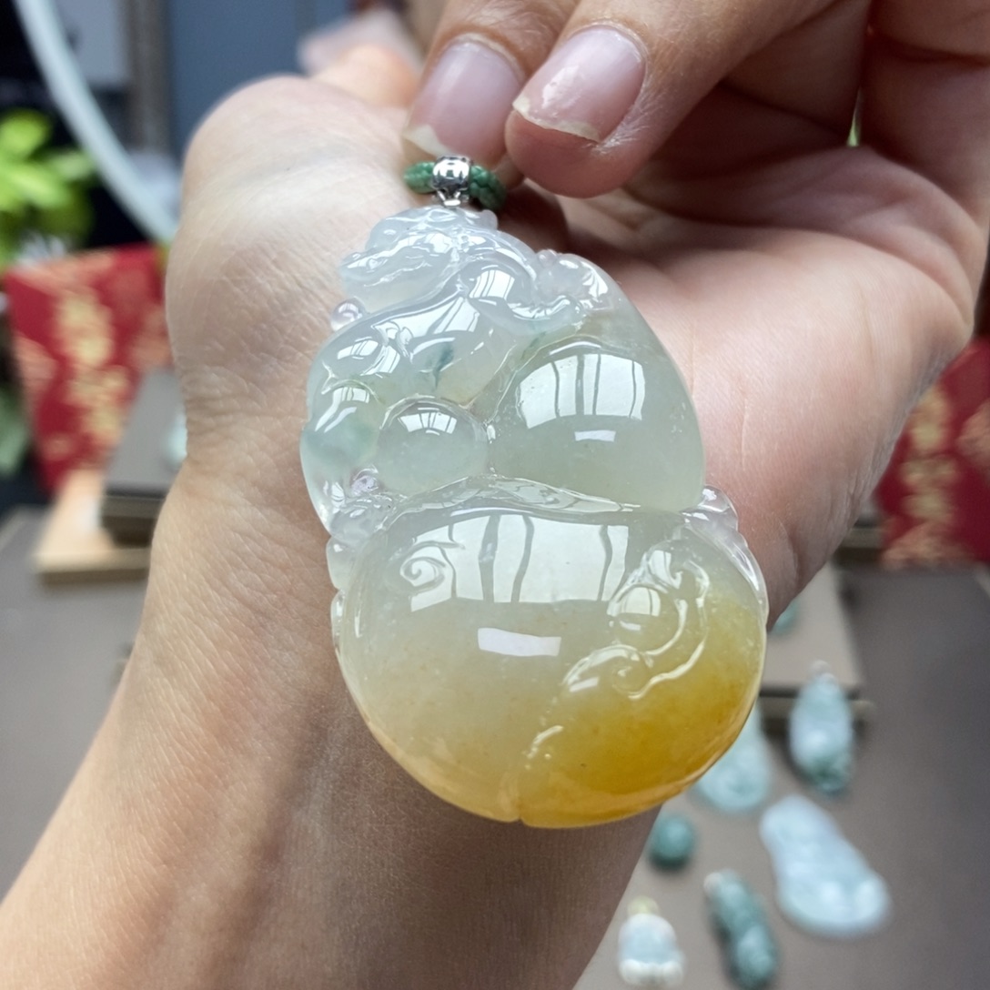 翡翠颈饰18K金镶嵌新品