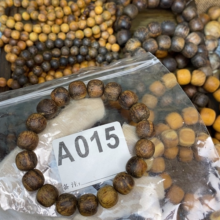 贡木手串/手链10/11黑油麻丝飘绿