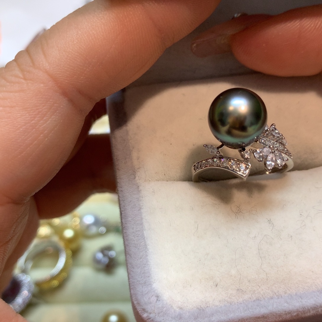 海水珍珠戒指银S925镶嵌