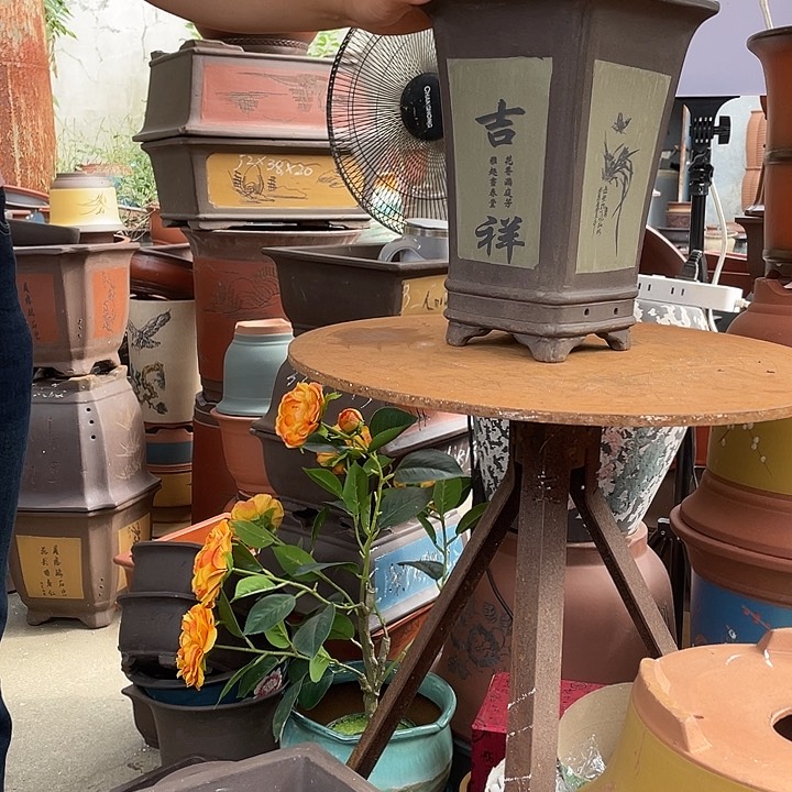 19绿四方花盆紫砂花盆