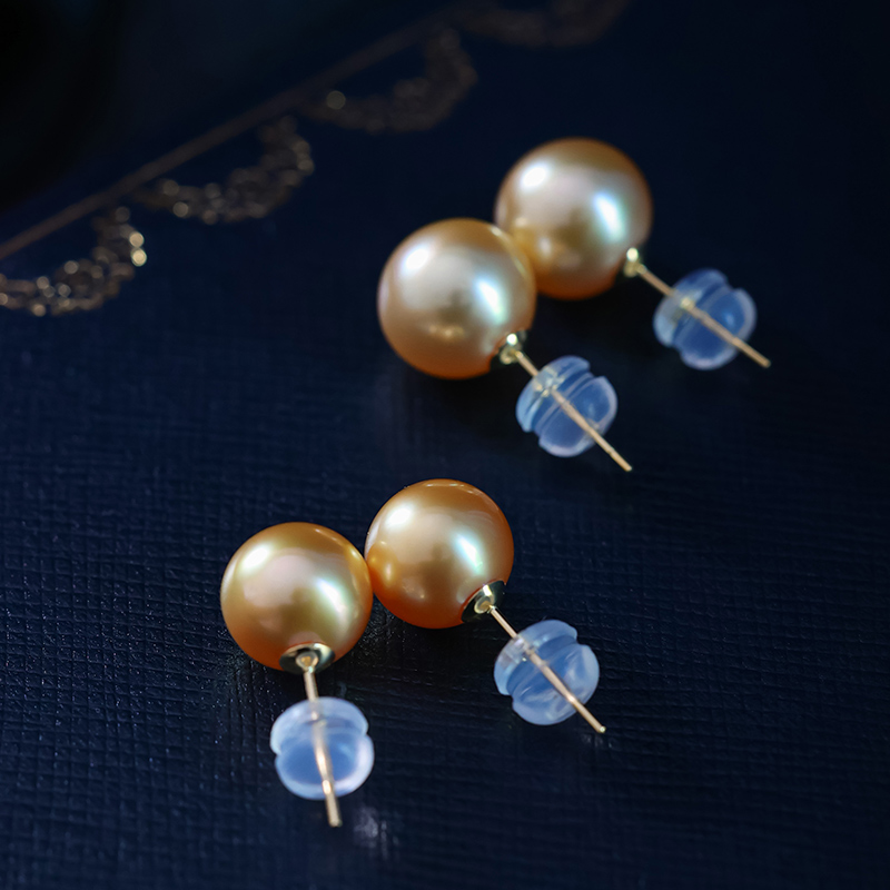 南洋金珠海水珍珠耳钉18K金轻奢气质简约时尚*多样性发一