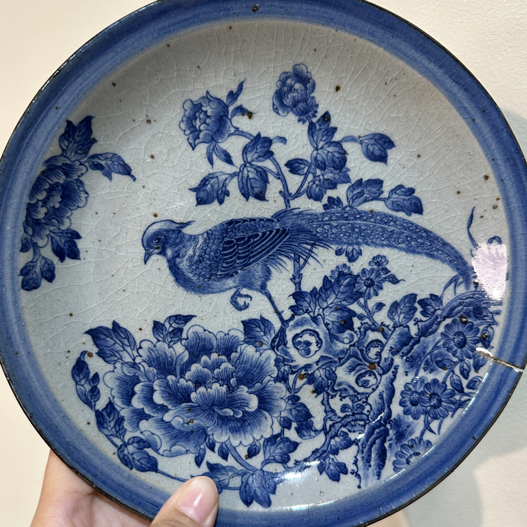 【近山古美】锦鸡牡丹仿明高货粗陶壶承