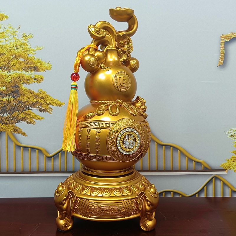 鎏金铜葫芦福禄摆件工艺品招财客厅办公室装饰品开业乔迁礼品
