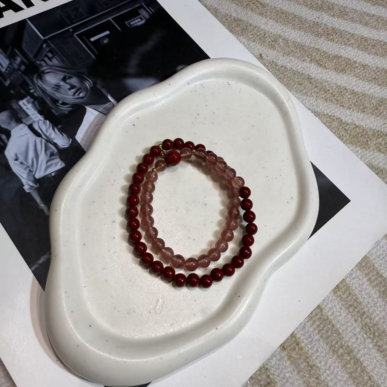 【A296】朱砂草莓晶手串双圈