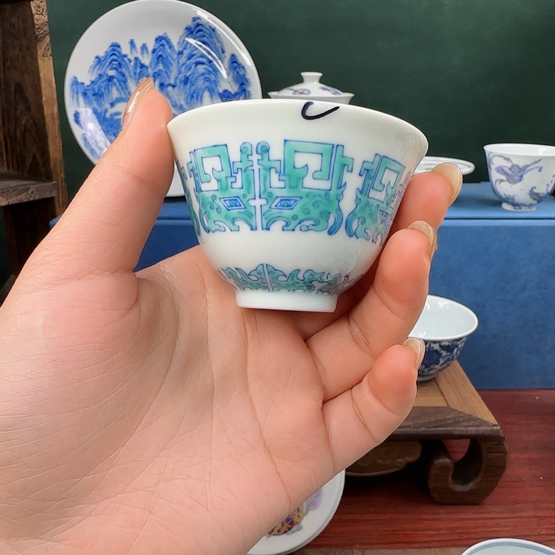 景德镇青花斗彩单杯