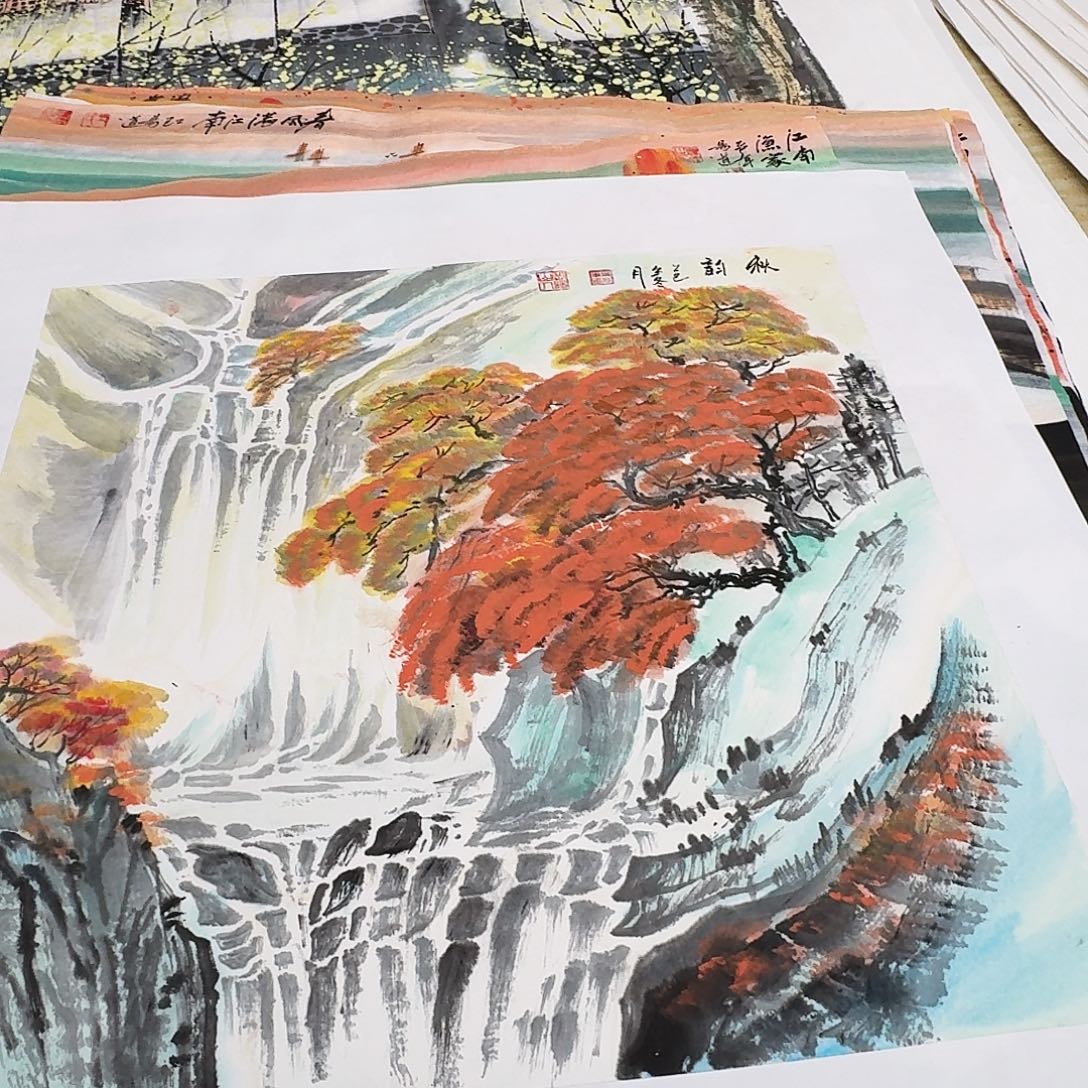 国画50斗方手绘作品