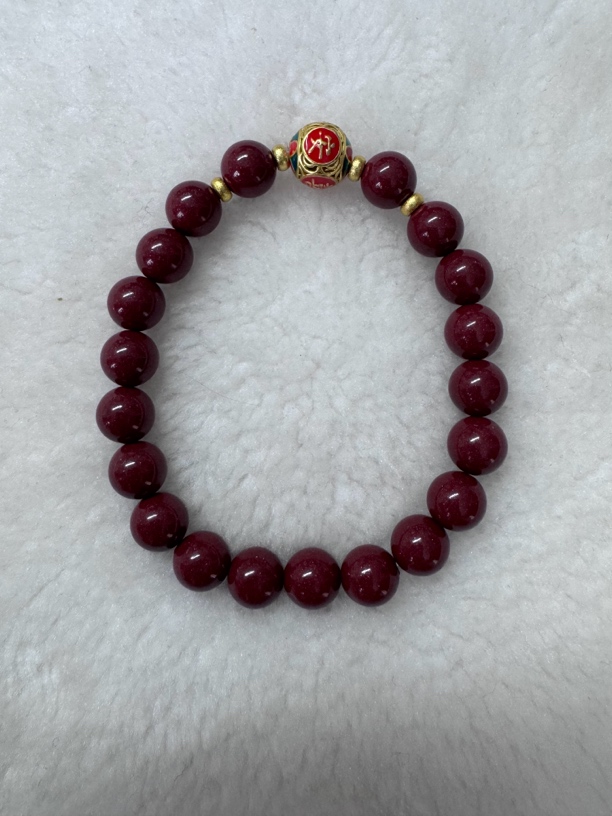 天然辰砂8-9点位辰砂（朱砂）手串