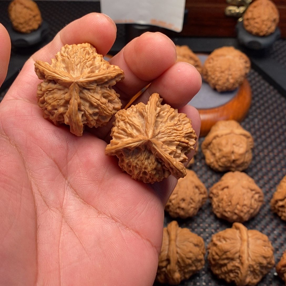 文玩核桃把件全品盘山三棱40.5尺