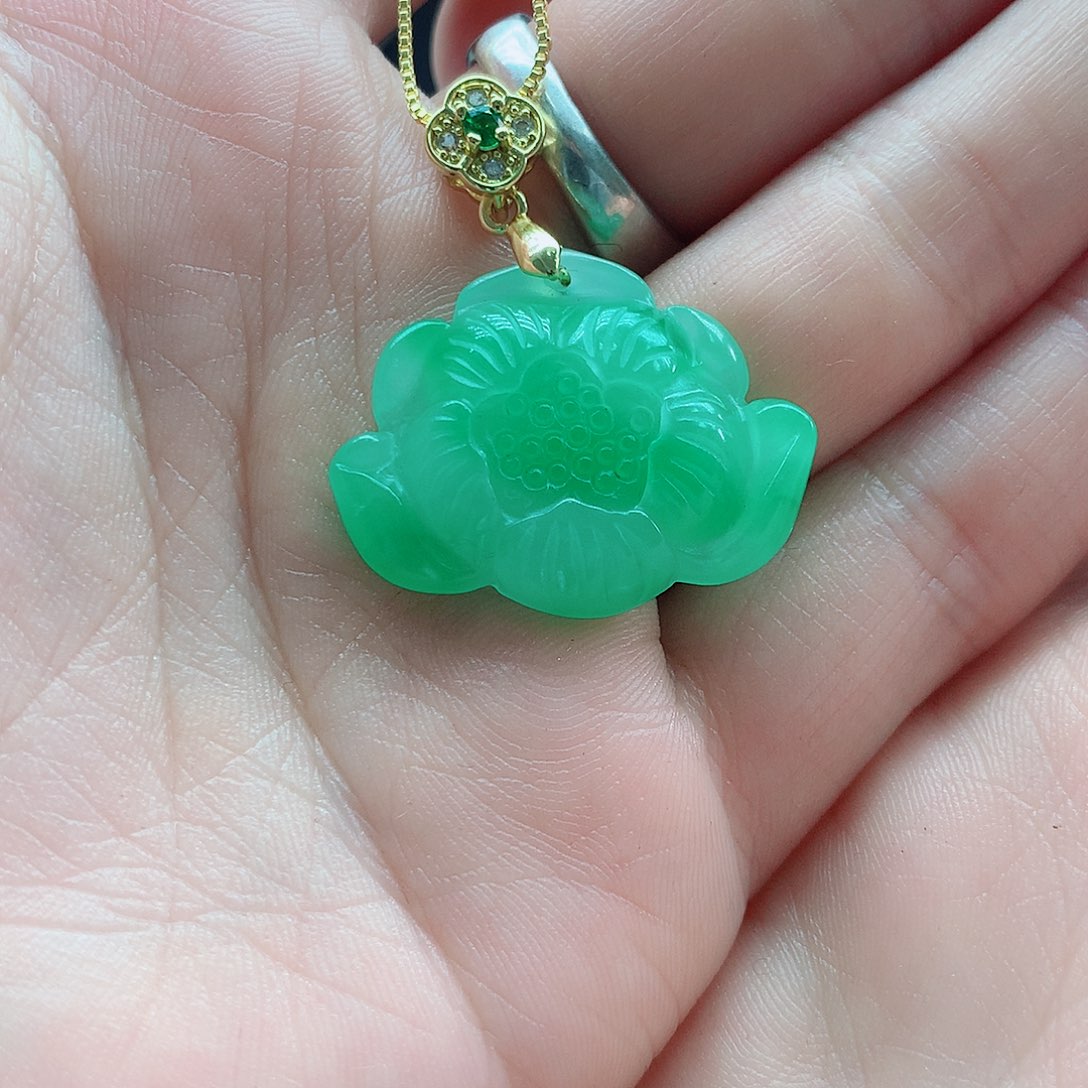 翡翠银S925镶嵌颈饰