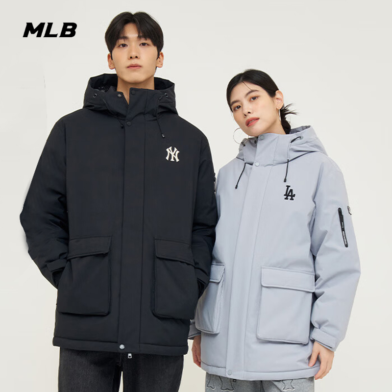 MLB羽绒服男装女装新款情侣休闲服连帽潮流羽绒外套3ADJB1446