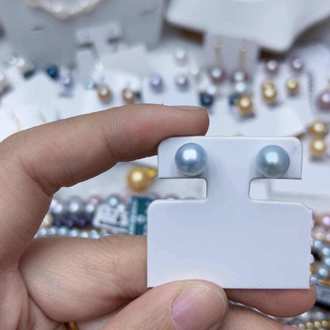 淡水珍珠耳饰银S925镶嵌